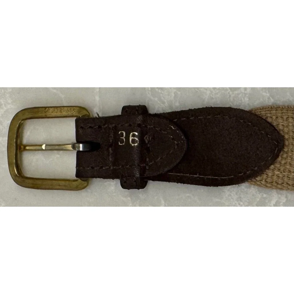 Yacht Club Flag - Canvas Leather Belt - Men's Size 36 - VINTAGE - Blue